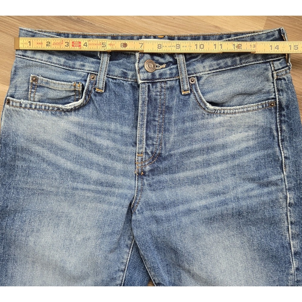 Zara Jeans Womens 4 Raw Hem Mid-Rise Slim‎ Button Fly Ripped Relaxed Fit Boho - Picture 4 of 12